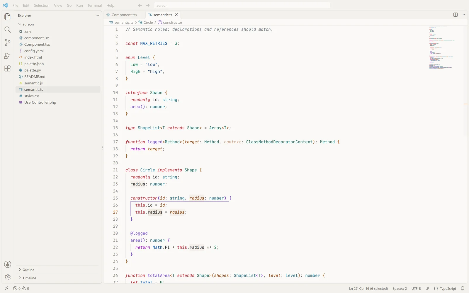 VS Code in Aureon Light
